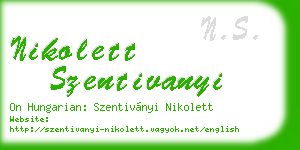nikolett szentivanyi business card